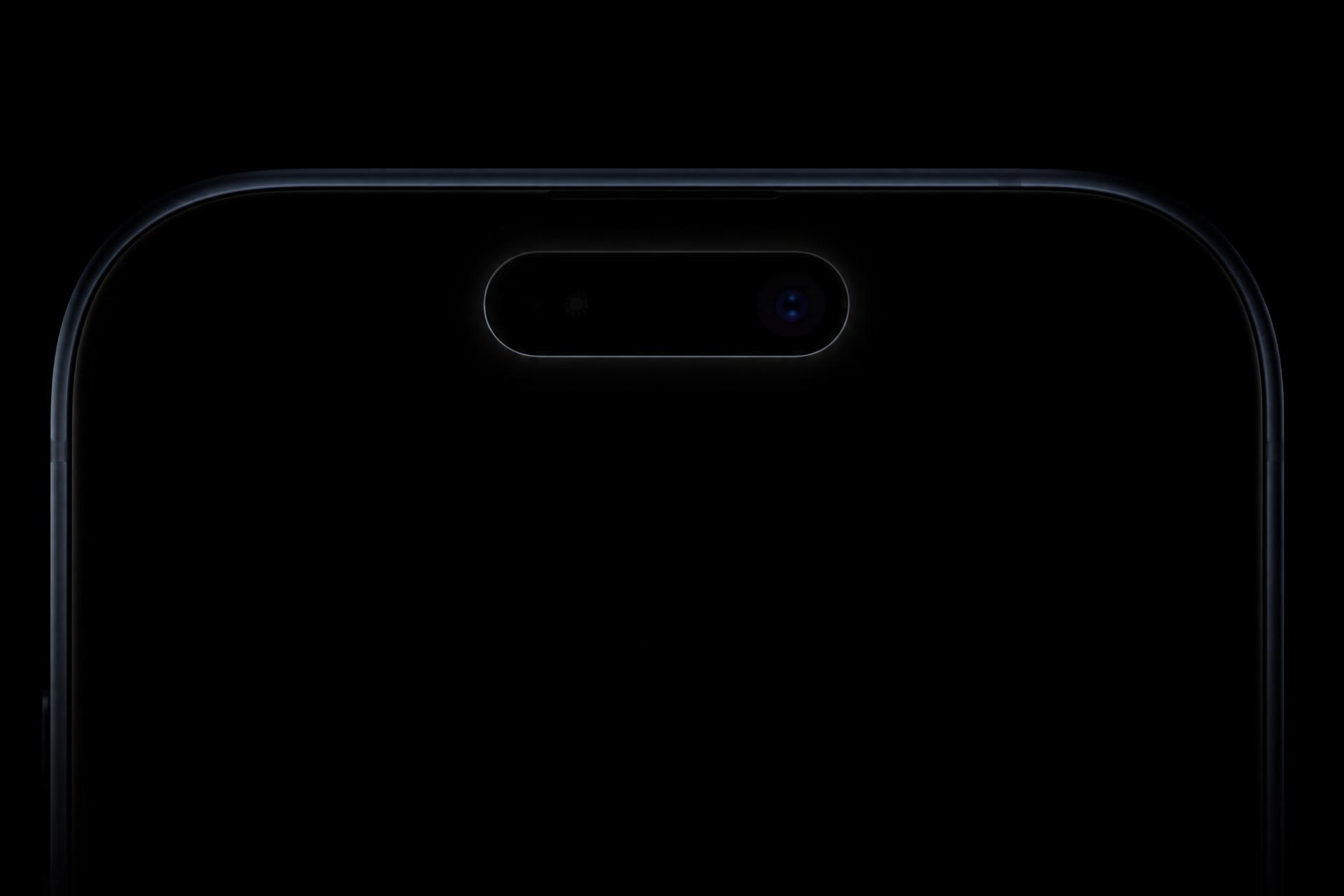 Close da Dynamic Island de um iPhone